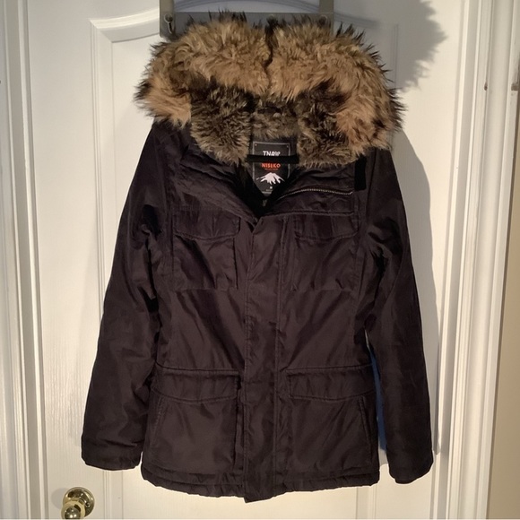 TNA Jackets & Blazers - TNA Black Niseko Ski Jacket with Faux Fur Hood size M